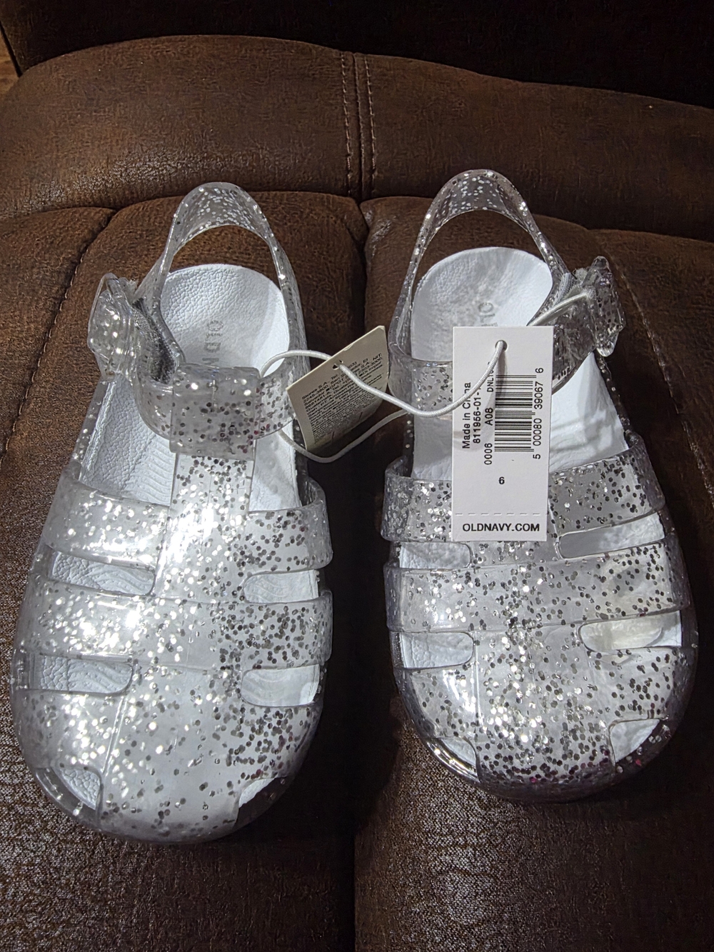 Old Navy Silver Glitter Kids' Jelly Sandals